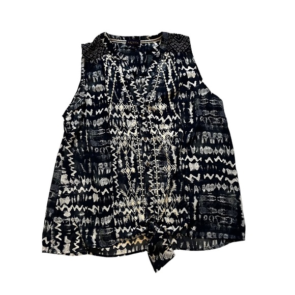 Artesia V-Neck Sleeveless Tie Front Top, Sz L - Picture 7 of 12